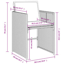 Tuinstoelen 4 St Met Kussens Poly Rattan Bruin