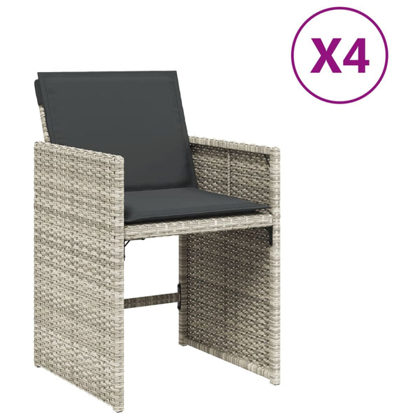 Tuinstoelen 4 St Met Kussens Poly Rattan Lichtgrijs Grijs Sonoma