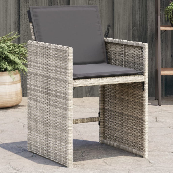 Tuinstoelen 4 St Met Kussens Poly Rattan Lichtgrijs Grijs Sonoma