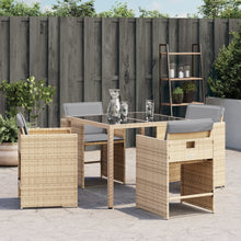 Tuinstoelen 4 St Met Kussens Poly Rattan Gemengd Beige Gerookt Eiken