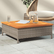 Tuintafel 70X70X25 Cm Poly Rattan En Acaciahout