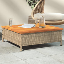 Tuintafel 70X70X25 Cm Poly Rattan En Acaciahout