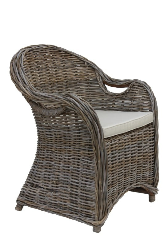 HSM Collection-Tuinstoel Met Arm Parma-65x65x87-Grijs/Crème-Koboo