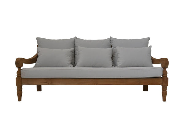 HSM Collection-Garten-Lounge-Sofa Bahama 3,5-Sitzer-190x95x80-Natur/Weiß-Teak/Stoff