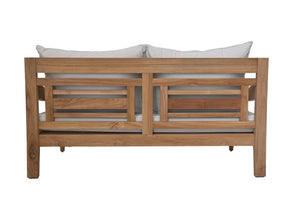 HSM Collection-Tuin Lounge Bank Bahama 2,5 Zits-150x95x80-Naturel/Wit-Teak/Stof