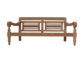 HSM Collection-Tuin Lounge Bank Bahama 2,5 Zits-150x95x80-Naturel/Wit-Teak/Stof