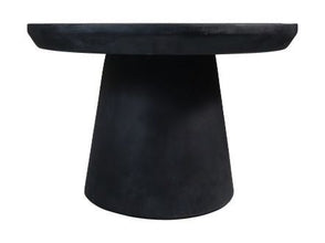 HSM Collection-Ronde Bijzettafel Drum-60x60x40-Zwart-Mango