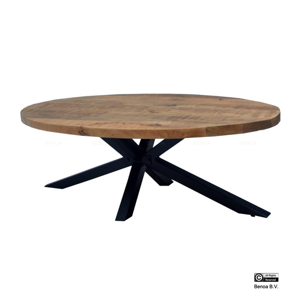 Couchtisch Oval mit Spiderbein 130