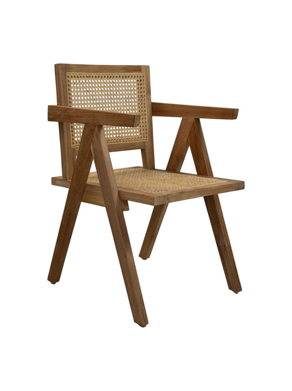 HSM Collection-Esszimmerstuhl-56x52x83-Natur-Rattan/Teak