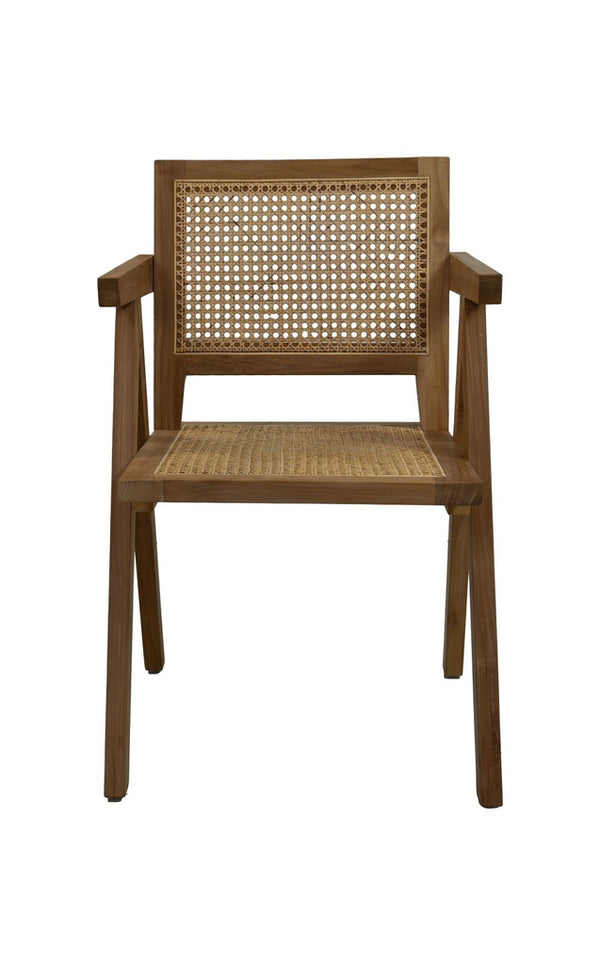 HSM Collection-Esszimmerstuhl-56x52x83-Natur-Rattan/Teak