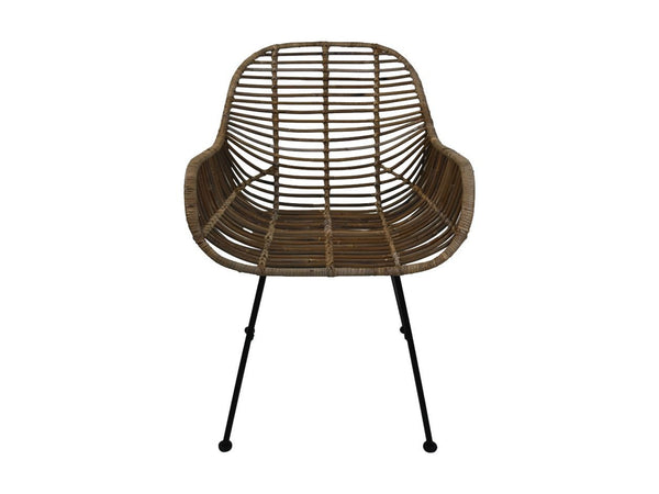 Esszimmerstuhl Wendi - 59x63x83 - Natur/Grau - Rattan/Kobo