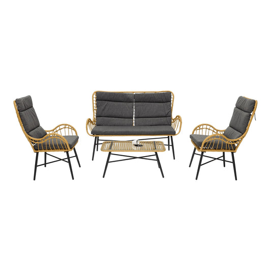 The Outsider Milou Stoel-Bank Loungeset Wicker Grijs
