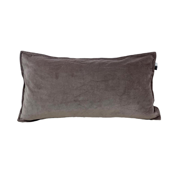 Kissen Samt Taupe 40x80 cm