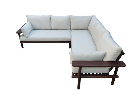 Laruna Loungehoek Set - 2 stuks - Hout Acacia Vintage Donker Teak Look