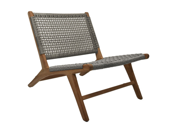 HSM Collection-Tuin Loungestoel Rio-66x80x65-Naturel/Grijs-Teak/Bananenblad