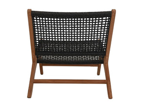 HSM Collection-Garten-Loungesessel Rio-66x80x65-Schwarz/Natur-Teak/Bananenblatt