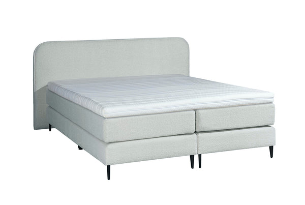 Mörgenn Bouclé Boxspring Weiß 140x200