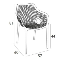 Baratti Carva Stapelbare Tuinstoel Met Armleuning Donkergrijs (Per 2 Stuks)