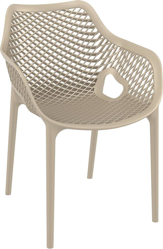 Baratti Carva Stapelbare Tuinstoel met Armleuning Taupe