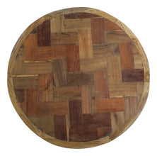 HSM Collection-Ronde Salontafel Mozaiek-ø80x33-Bruin/Zwart-Teak