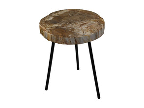 HSM Collection Beistelltisch Petrified -ø40-44x54-Sortiert/Schwarz-Stein/Metall