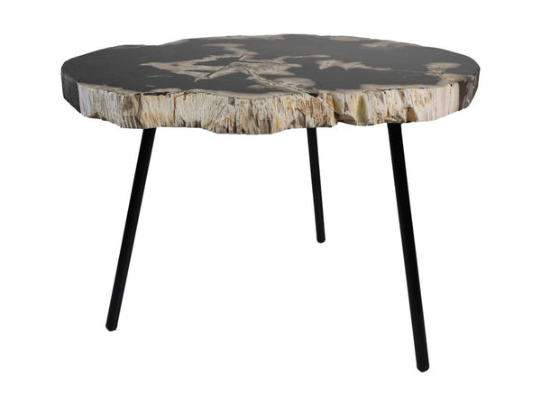 HSM Collection Beistelltisch Petrified -ø60x55x46-Sortiert/Schwarz-Stein/Metall