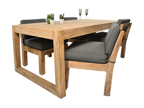 HSM Collection-Rechteckiger Gartentisch NW Aruba-200x100x76-Natur-Teak