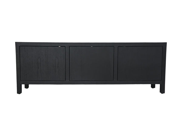 HSM Collection-Tv Meubel 3 Deur-160x42x55-Zwart-Teak Fineer