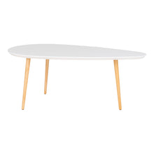 Vado Coffee Table - Coffee table, white with natural legs, 60x110x45 cm