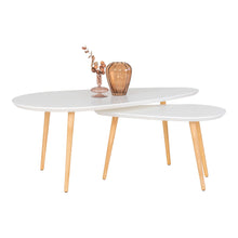 Vado Coffee Table - Coffee table, white with natural legs, 60x110x45 cm