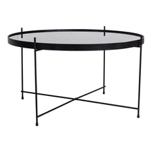 Venezia Coffee Table - Coffee table black powder coated steel with glass Ã¸70xh40cm