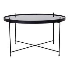 Venezia Coffee Table - Coffee table black powder coated steel with glass Ã¸70xh40cm