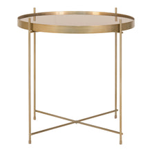 Venezia Coffee Table - Coffee table in brass colored steel with glass Ã¸48xh48cm