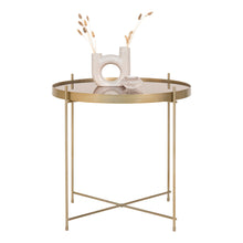 Venezia Coffee Table - Coffee table in brass colored steel with glass Ã¸48xh48cm