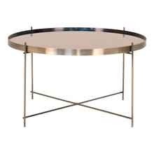 Venezia Coffee Table - Coffee table in brass colored steel with glass Ã¸70xh40cm