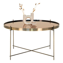 Venezia Coffee Table - Coffee table in brass colored steel with glass Ã¸70xh40cm