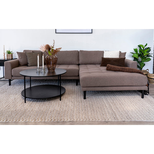 Vita Couchtisch – Runder Couchtisch mit schwarzem Gestell und schwarzen Tischplatten Ø80x45 cm