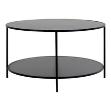 Vita Coffee Table - Round coffee table with black frame and black tops Ã¸80x45 cm