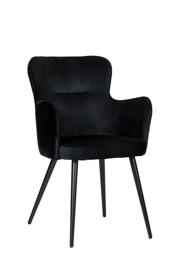 Wing chair black (set van 2