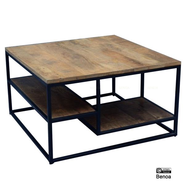 Wooden Iron Coffee Table 70